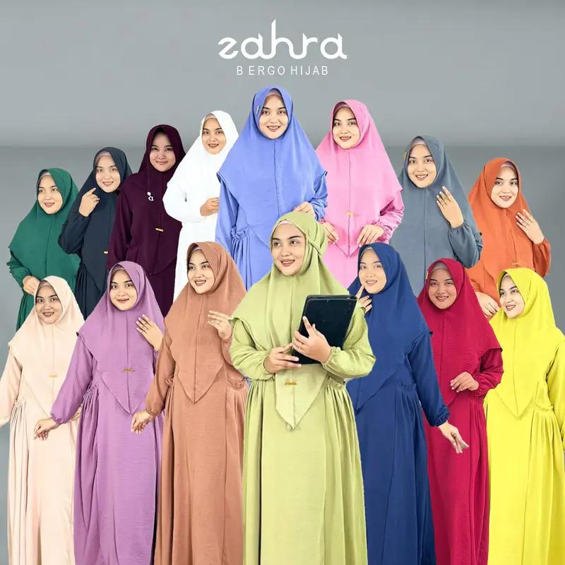 Gamis busui bergo syar'i/zahra gamis dewasa set jilbab/gamis krinkel airflow 0