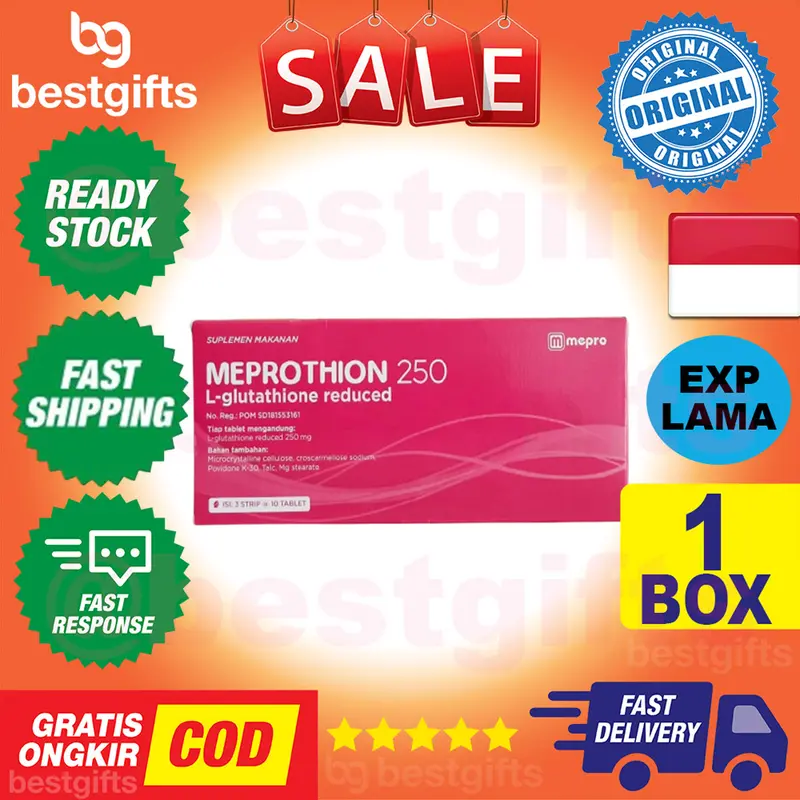 MEPROTHION L GLUTATHIONE REDUCE 250 MG SUPLEMEN UNTUK MENCERAHKAN DAN MEMELIHARA KESEHATAN KULIT 1 BOX ISI 3 STRIP 0