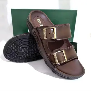 Sandal Kasual Pria Sandal Kulit Gats ZN 773 - Brown Kasual
