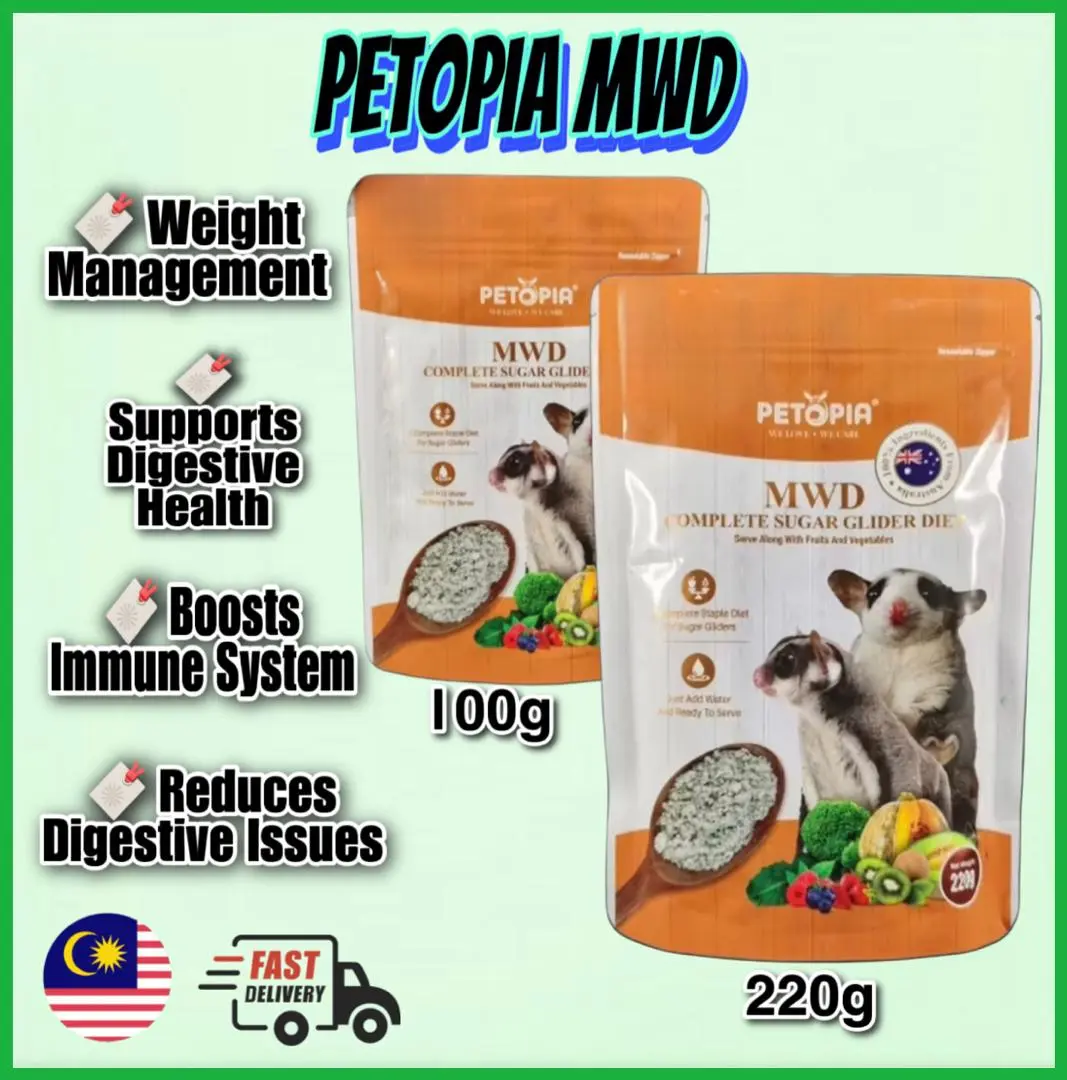PETOPIA MWD [100g/220g] Complete Sugar Glider Diet | PETOPIA Sugar Glider Food