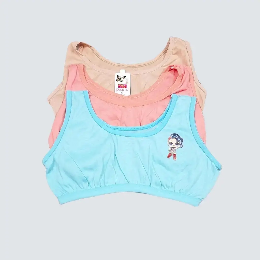 ( ISI 3 PCS ) Miniset anak remaja motif karakter usia 6-14 tahun / Bra anak perempuan polos bergambar