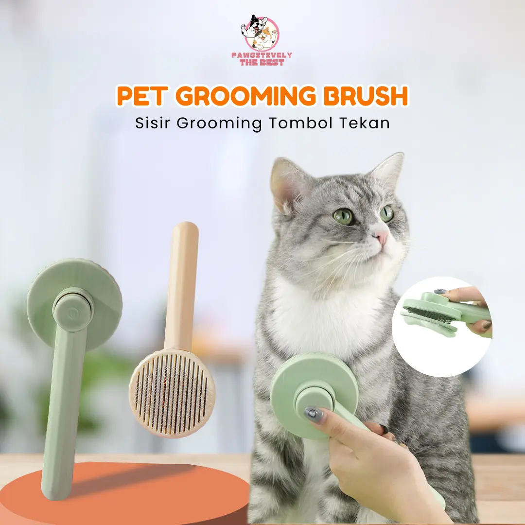 Sisir Grooming Pencet Kucing Anjing - Pet Grooming Brush Sisir Bulu