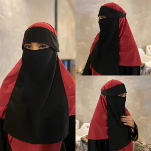 Niqob Niqab Cadar Bandana Cadar Poni Bahan Jetblack  CADAR