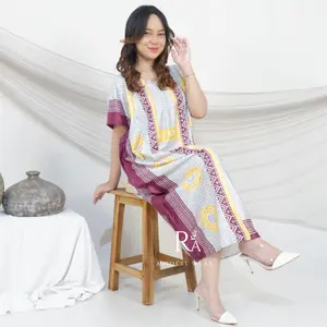 Daster Terbaru Resleting Motif Machiato Kekinian Bahan Rayon Adem untuk Wanita Busui Batik R.A