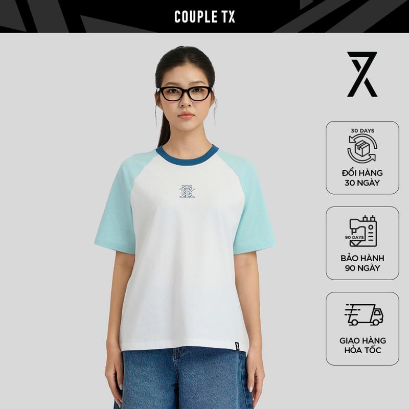 TOP Áo Thun Gia Đình Couple TX Raglan SS26 Phối Màu Cotton Mềm Mịn Form Rộng TS…