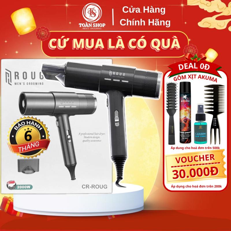 Máy sấy Tóc Roug Men's Grooming tạo kiểu chuyên nghiệp, hỗ trợ ion âm - ( Thế Hệ Mới )