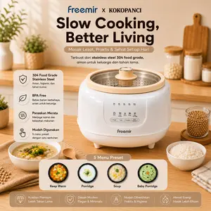 [XCLSV Kokopanci] feemir Smart Rice Cooker 1.5L Slow Cooker 400W Low Sugar MPASI Baby Food Grade Aman Untuk Baby Lebih Sehat Kitchenware