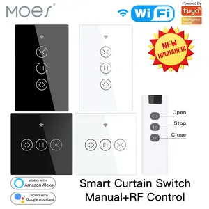 Moes WiFi RF433 Smart Touch Curtain Roller Blinds Motor Switch Tuya