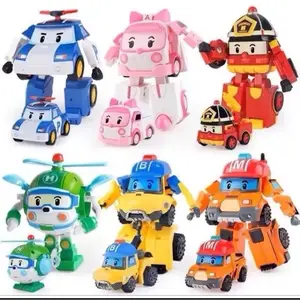 Robocar Hero Robot Car Poli 2 in 1 dengan 6 Karakter Poli Amber Roy Helly Mark & Bucky Mainan Anak Transformasi Mobil ke Robot Plastik 10cm x 10cm x 14cm
