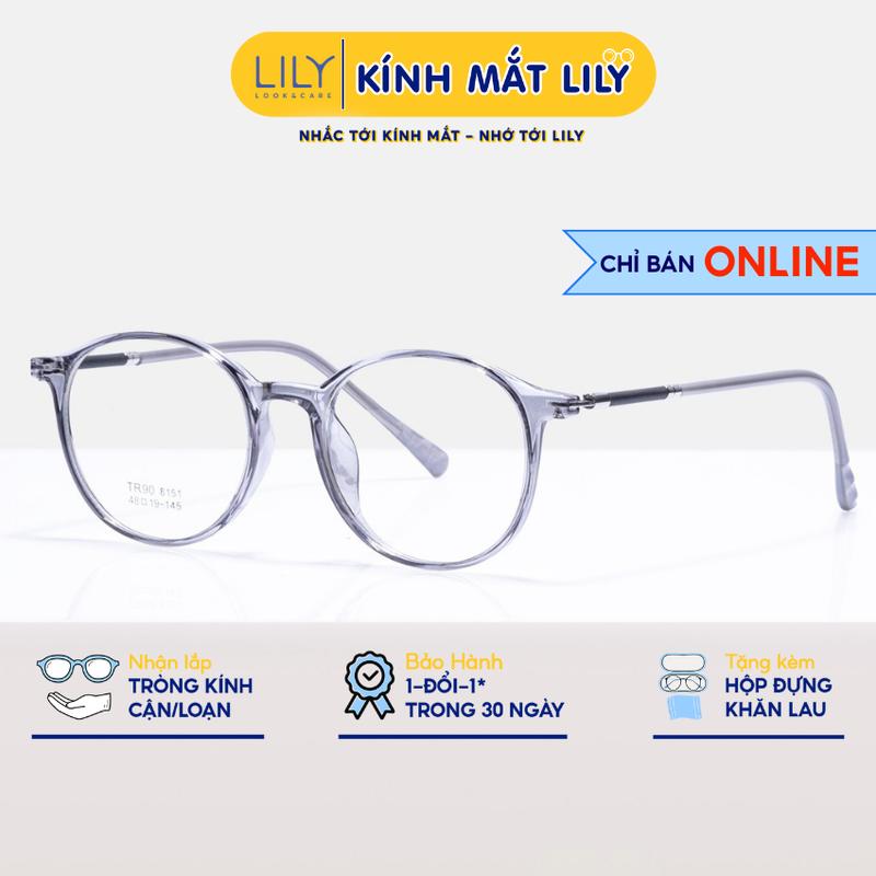 Gọng kính cận nam nữ Lilyeyewear kiểu dáng mắt tròn nhiều màu 8151 
