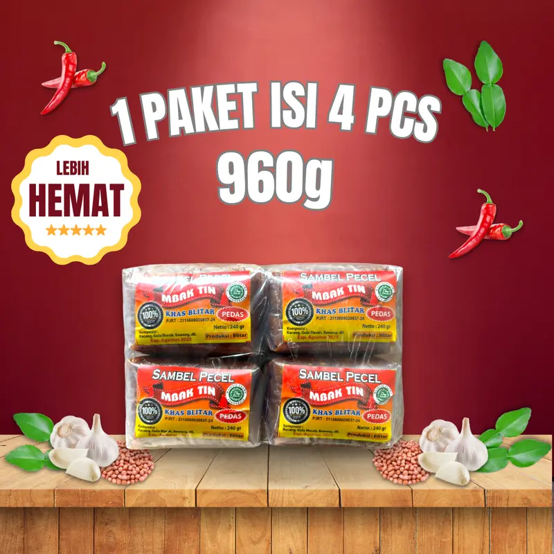Sambel Pecel Mbak Tin Khas Blitar  960g 0