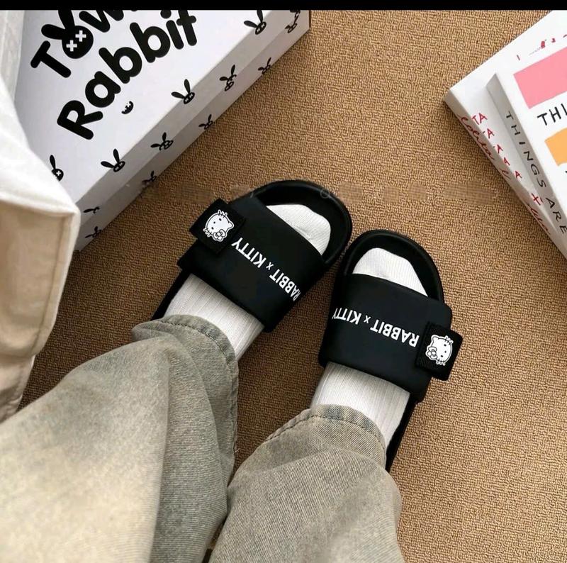 Dép quai ngang RABBIT x kitty quai dán xé kèm tag xinh xắn đế cao / kèm hộp/ tặng vớ/ hỗ trợ đổi size