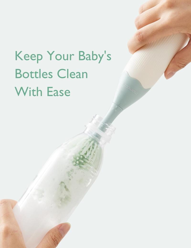 Product Introduction of Bottle Brush Kit, Innovative Push-Press Design for Better Cleaning - Baby Bottle Cleaner Brush for Baby Bottle, Breast Pumps and More - Can Generate Foam for Better Cleaning 5
