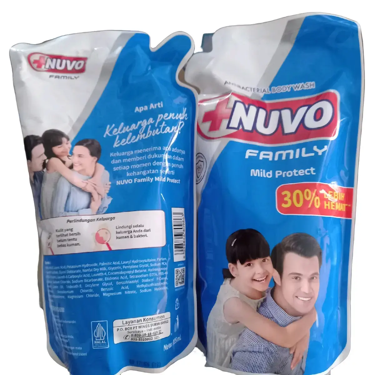 Sabun Mandi Cair Nuvo Family 825ml mild protect Antibakteri Perlindungan Sepanjang Hari Membersihkan