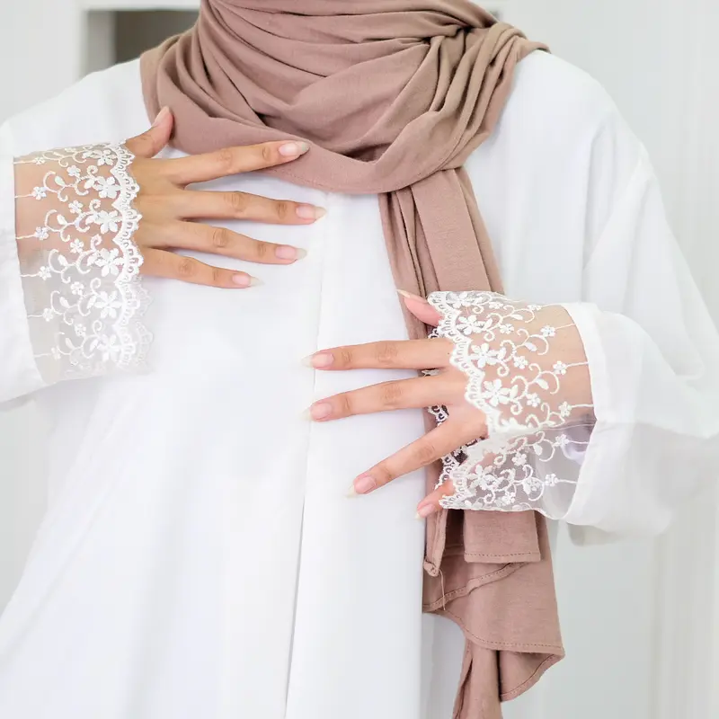 Gamis Abaya Mecca Polos bahan woolpeach premium warna hitam dan putih 8