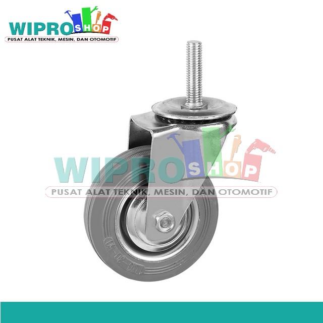 Gambar WIPRO Roda Karet Abu Mod.Tusuk 4" H (12100G) Roda Karet Abu Mod.Tusuk 4" H (12100G) dari wiproshop Kota Surabaya Tokopedia