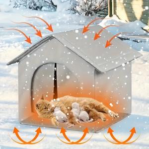 Casa/Refugio para Gatos y Perros Callejeros - Cálida para el Invierno y Resistente al Frío, Espaciosa y Cerrada, Desmontable, Fácil de Armar, Resistente a Mordidas y Duradera.