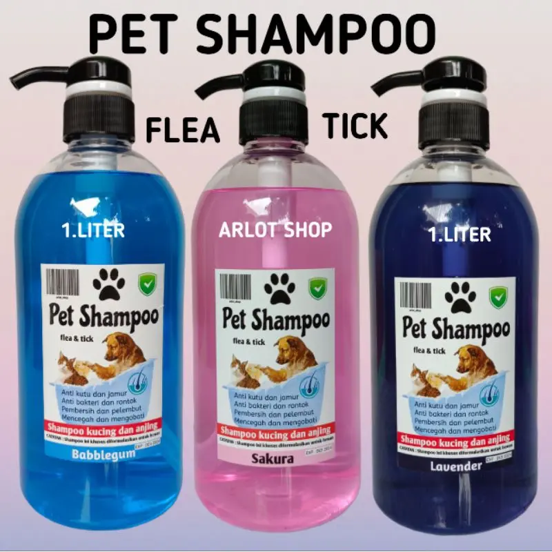 SHAMPOO KUCING ANJING ANTI KUTU DAN RONTOK 1 LITER PUMP 0