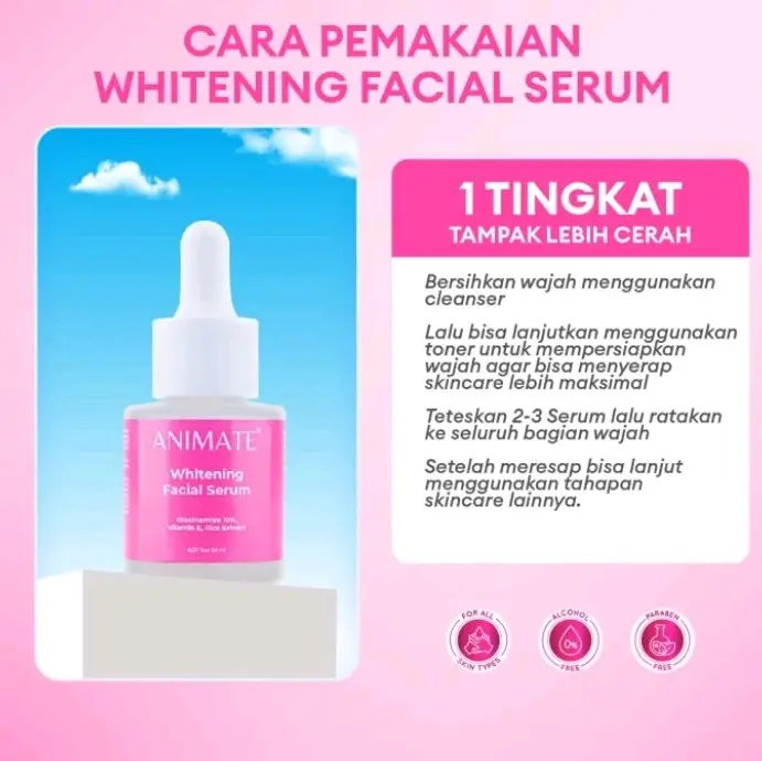 serum animate 5X active whitening facial mencerahkan 5x lebih cerah skincare untuk bopeng brightening Pencerah Wajah Niacinamide Hydrating Hitam Aging chierra anti flek glad2 glow 6