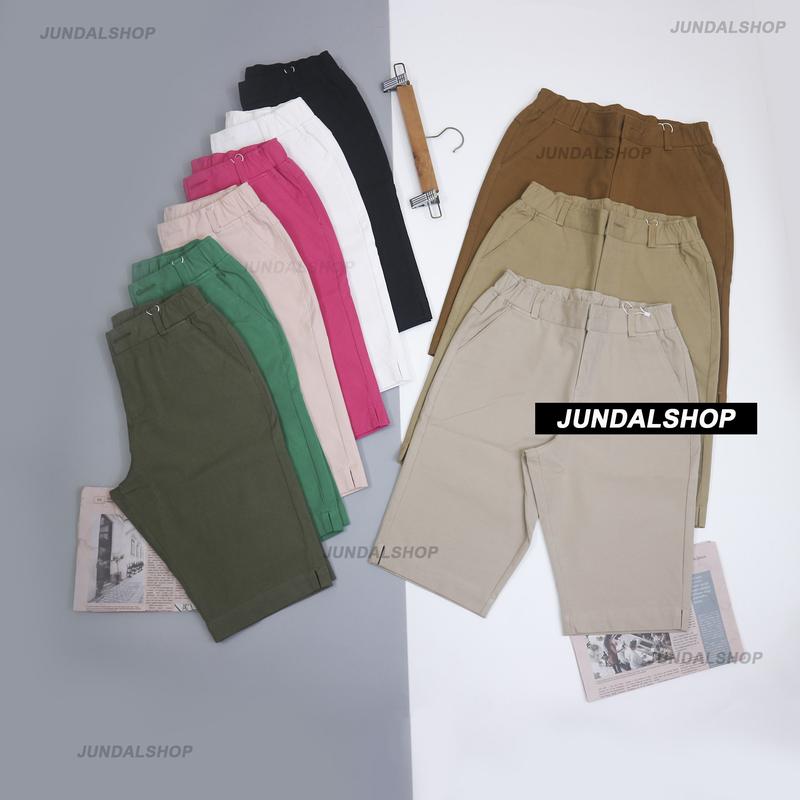 Quần Lửng Kaki Nữ – Lưng Thun Êm, Khoá Kéo, Túi 2 Bên, Co Giãn Tinh Tế