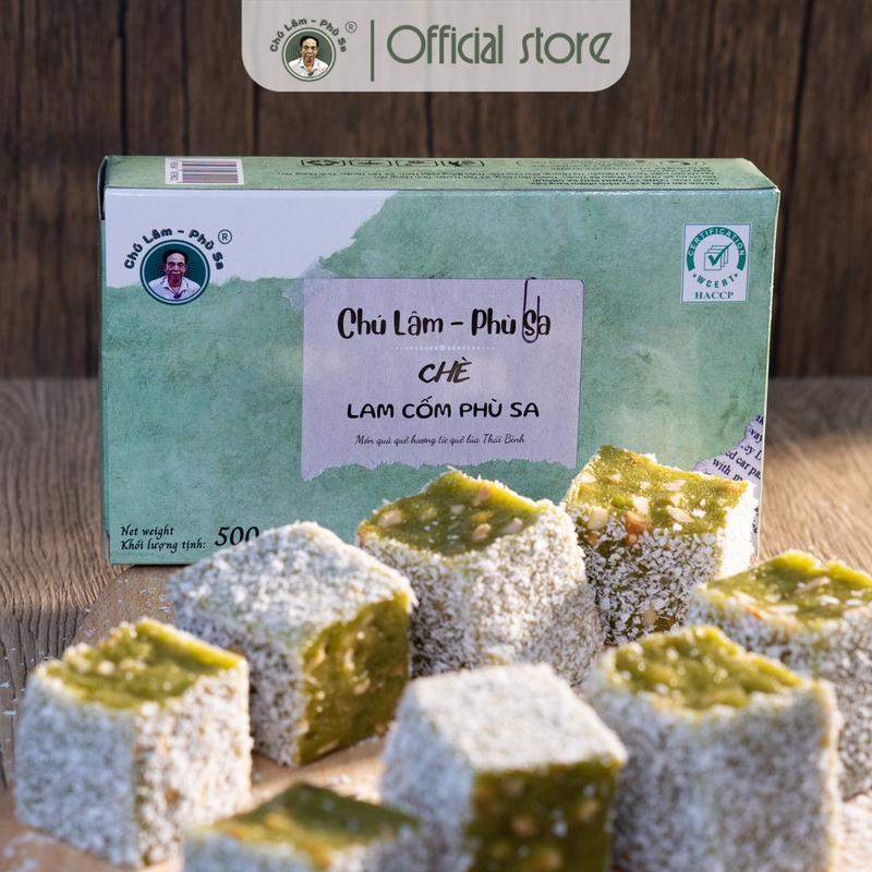 Bánh Chè Lam Cốm Lá Nếp hiệu Chú Lâm Phù Sa. Bánh CL024LC001 Ăn Vặt Food Snack Cake hữu cơ trà tea box tea box Chua
