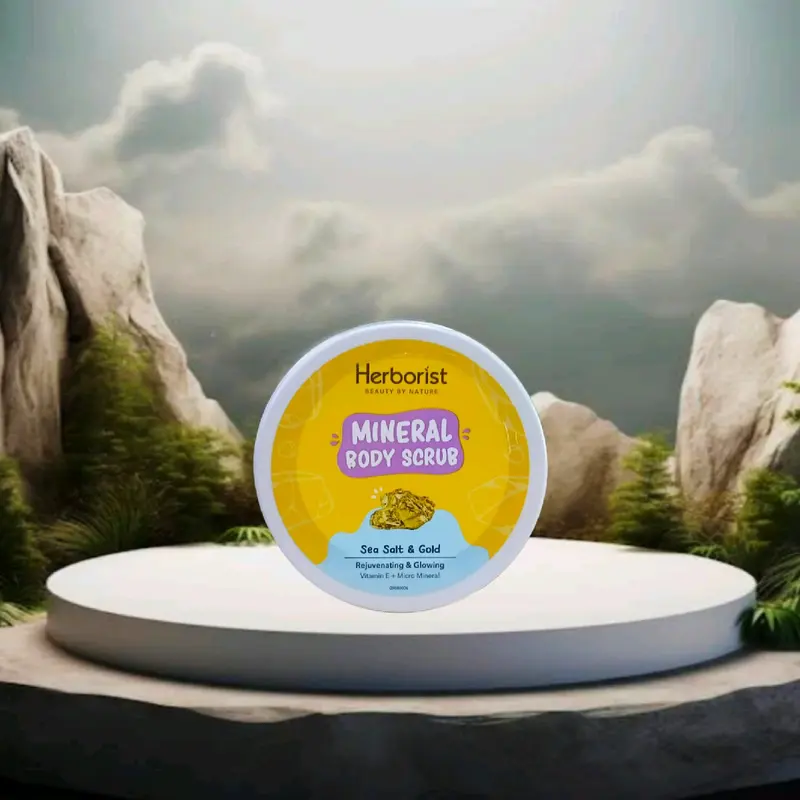 SPECIAL PROMO...!!! 1 PCS Herborist Mineral Body Scrub 200GR - Sea Salt & Koalin (Biru) / Sea Salt & Volcanic Mud (Ungu) / Sea Salt & Gold (Kuning) 1