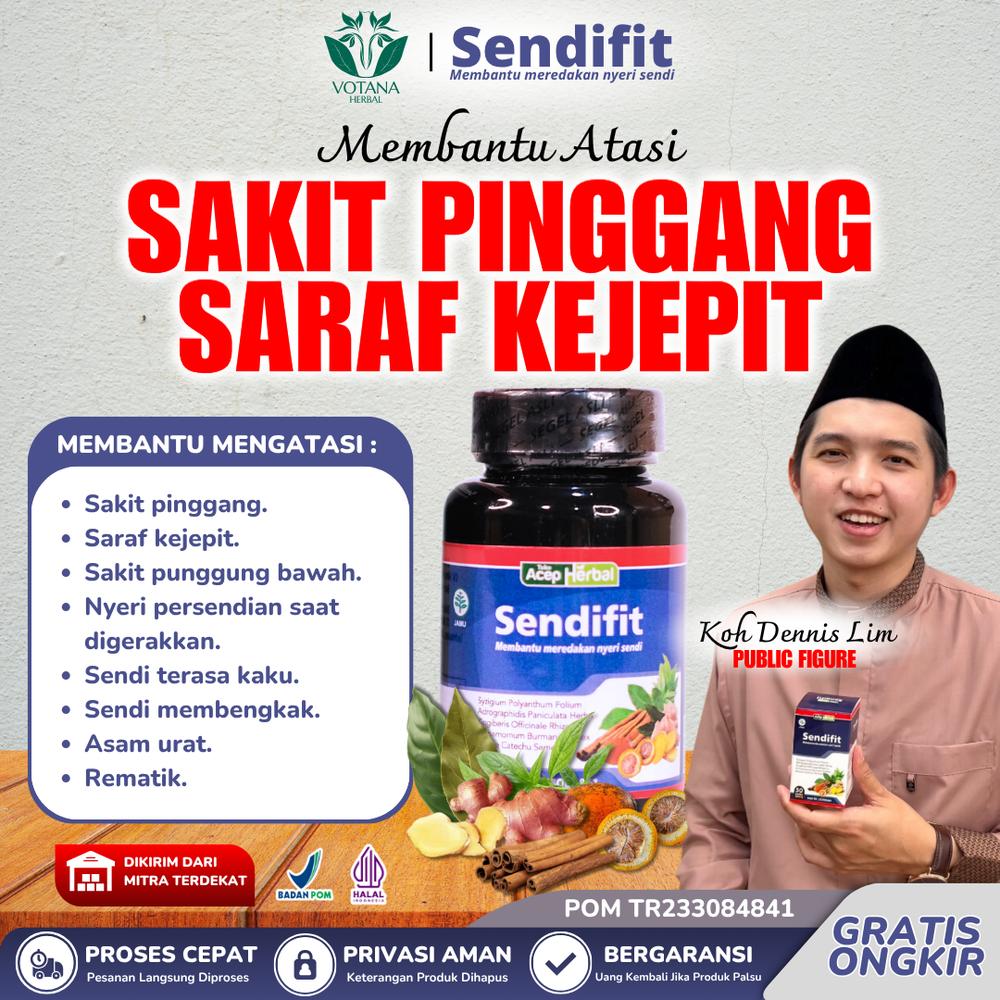 Herbal Sendifit Untuk Sakit Pinggang Belakang Sendi Syaraf Kejepit obat Asam Urat Rematik Nyeri Lutut CTS Isi 50 Kapsul BPOM Halal MUI - SendiFIT