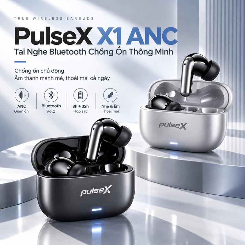 [NEW] Tai nghe bluetooth pulseX X1-ANC phiên bản mới siêu chống ồn âm thanh có a