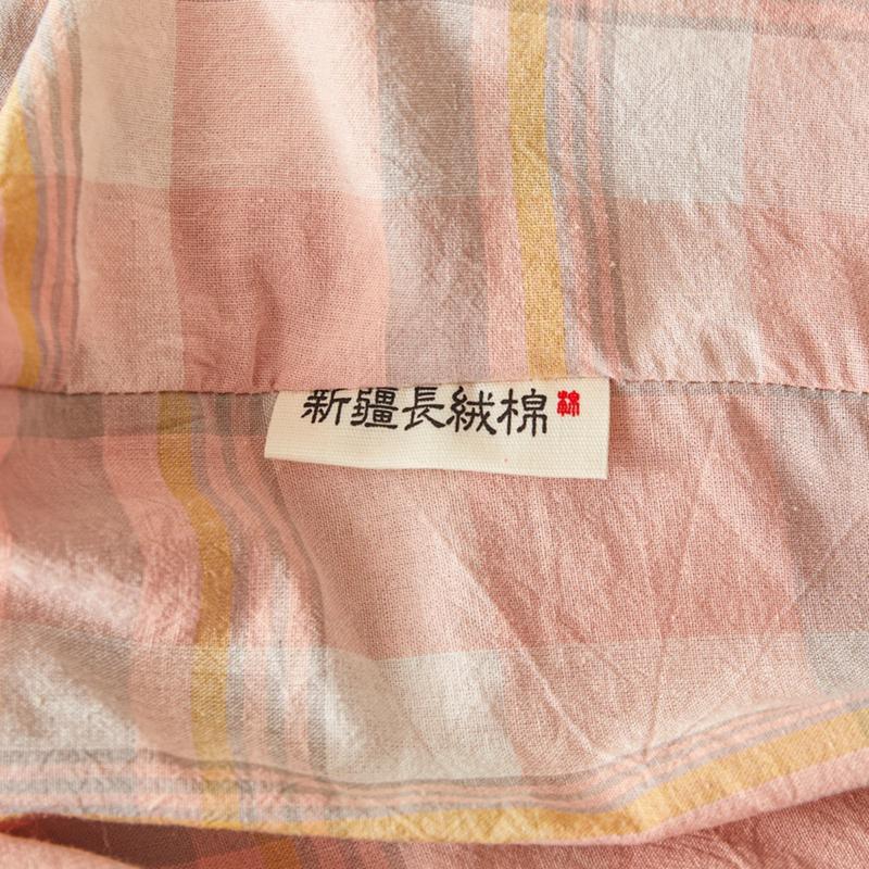 Product Introduction of Cotton Plaid Fitted Sheet Japanese Striped Plaid Cotton Non-Slip Bedspread Washed Cotton Student Fitted Sheet 3 In1 Mattress Cover Protective Cover 27