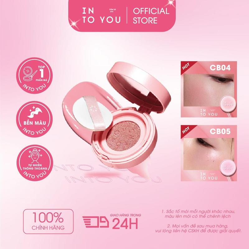 Má Hồng Cushion INTO YOU Lì Mịn Nhẹ Thoáng Khí Giữ Lớp Trang Điểm Bền Màu Suốt Ngày Dài CB03 3.2g