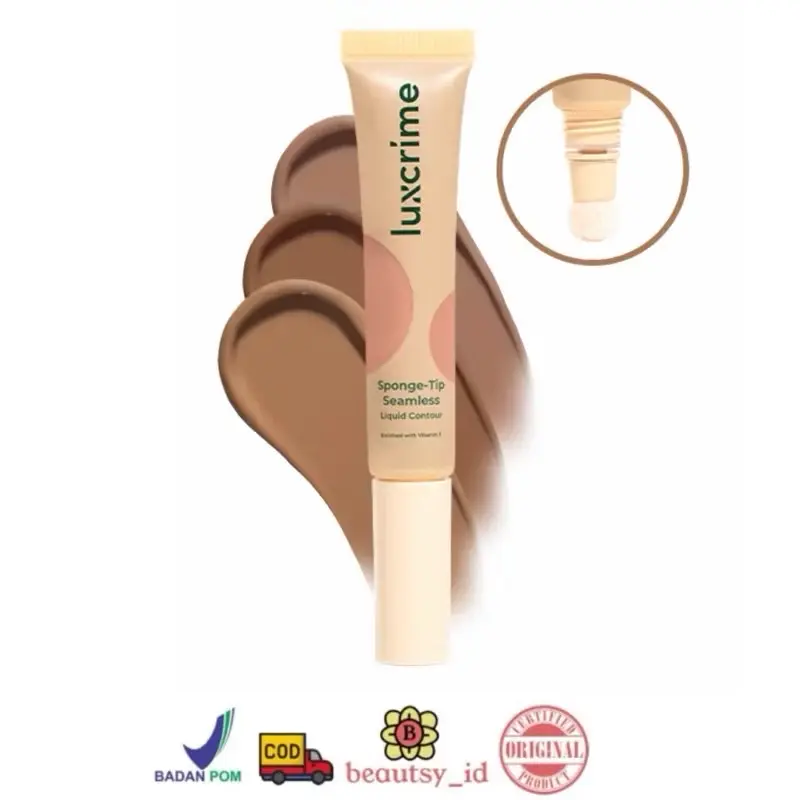 Luxcrime Sponge Tip Liquid Contour Blendable Original BPOM COD Praline Hazelnut Bronzer 0