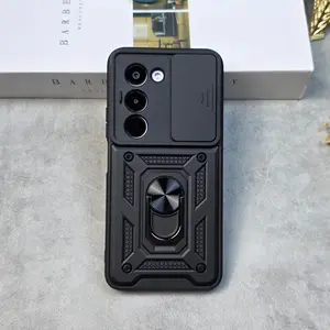 Case Kompatibel For R3dmi 15 Note 15 4G 15 5G 15 Pro 5G 15 Pro Plus Slide Protect Kamera Case Robot Black Slide Kamera + RingStand - Caseku