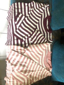 Product Review of Atasan 0blong Salur Wanita Kaos O-neck Knit Rajut Style Korea Baju Fit from i**a 0