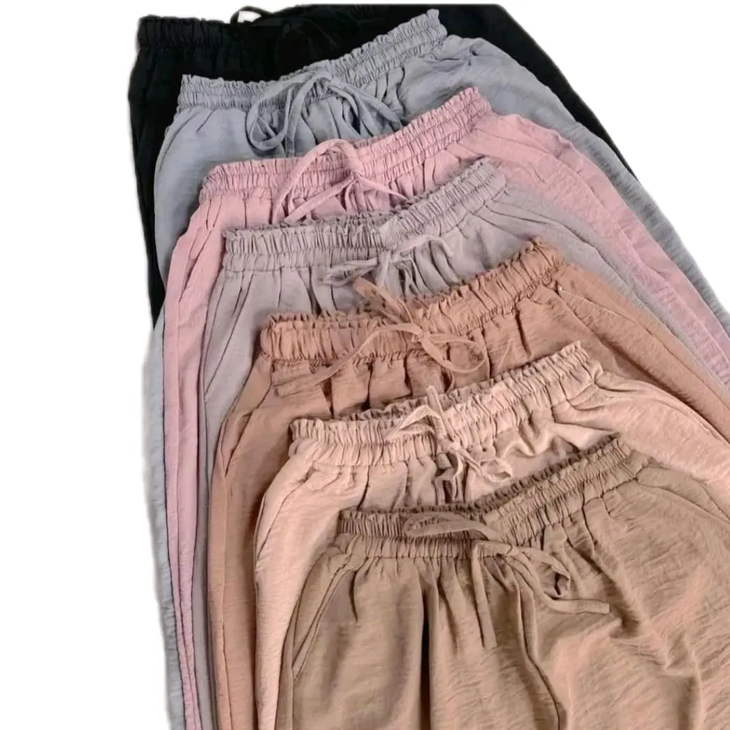 Kulot Crinkle Premium Tali Serut Jumbo - Celana Kulot Terfavorit - Loose, Karet Airflow Basic Melar
