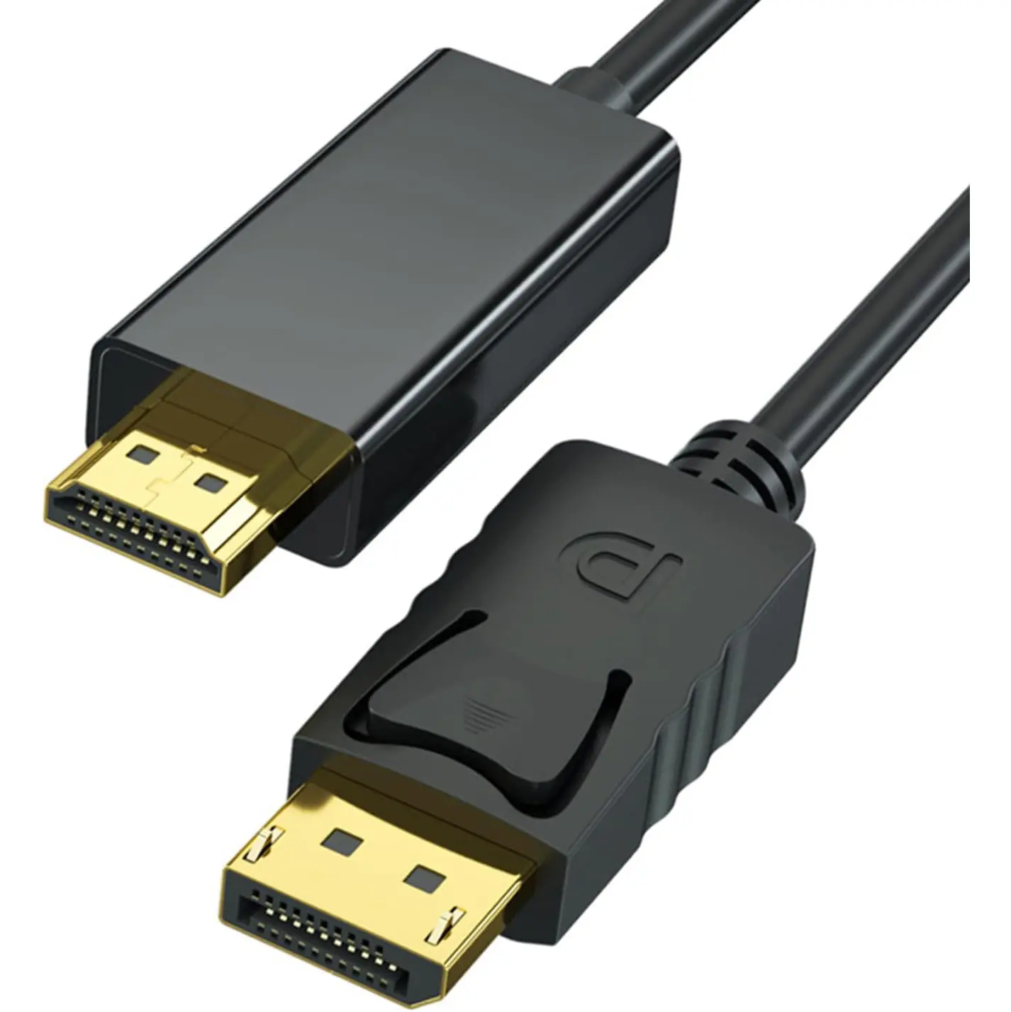 Display Port to HDMI Cable 1.8m (6ft ), 4K DP to HDMI Cable Adapter, Uni-Directional DP 1.2 to HDMI 1.4 Cable Compatible with PC TV Monitor Projector Laptop Dell HP and More