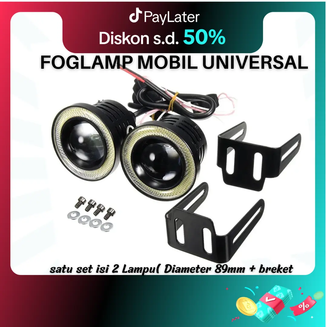 Foglamp angel eyes / Lampu kabut diamter 89 mm Car