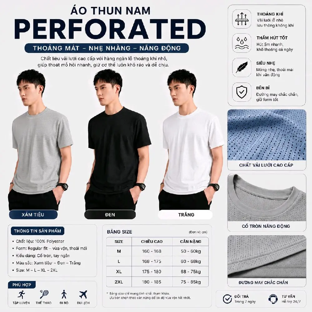 [MỚI RA MẮT] (COMBO 2) Áo Thun Nam Nữ Chất Cotton Lưới Thoáng Mát Thiết Kế Trẻ Trung Năng Động Phù Hợp Nhiều Phong Cách Thời Trang HANPO