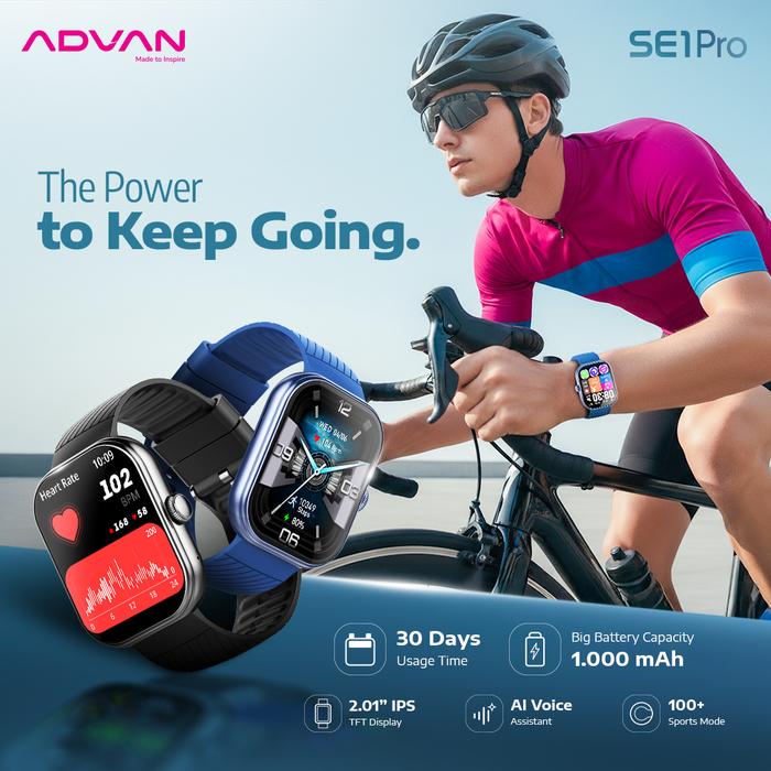Promo ADVAN Smartwatch SE1 Pro 2.01” inch 100+ Sports Modes Smart AI ...