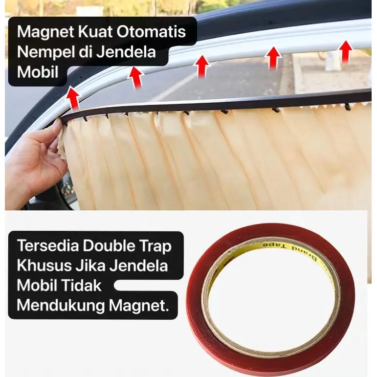 Tirai Jendela Mobil 4set (DEPAN DAN TENGAH) Gorden Mobil/tirai mobil Car 7