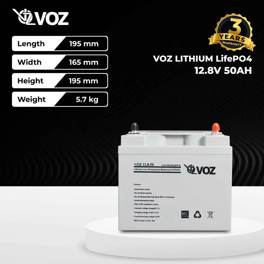 Voz Baterai Lithium LifePO4 12.8V 50AH VOZ LifePO4 Lithium 12.8V 50AH Garansi 3 Tahun