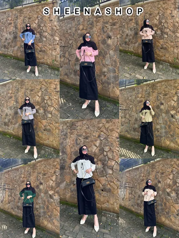 Kimmy Black OneSet Cargo - Setelan Wanita Fit Twill Karet Tangan Panjang 3