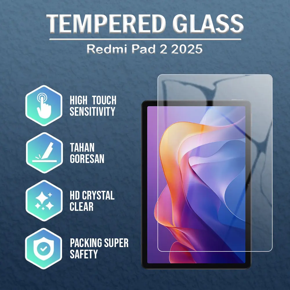 Tempered Glass For Redmi Pad 2 11 Inch 2025 WiFi 4G LTE Pelindung Layar Tablet Anti Gores TG Screen Guard Protector