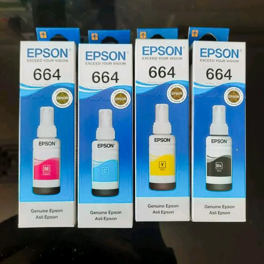 Tinta Epson 664 Original 1 Set/4 Warna Untuk Printer L100/L110/L120/L200/L210/L300/310/L350/L360 Printer