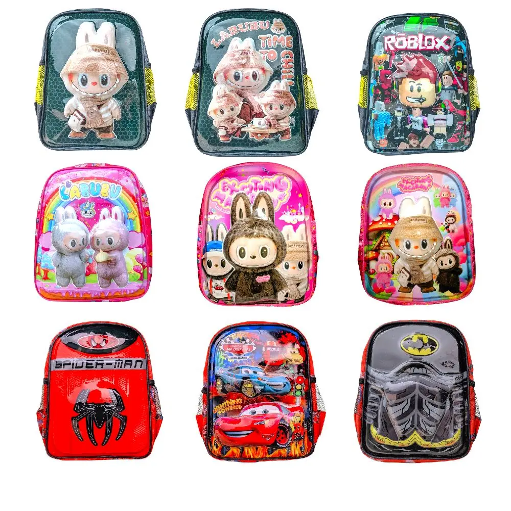 TAS ANAK PAUD USIA 1-3 THN BER LED LAKI LAKI DAN PEREMPUAN KARAKTER LABUBU SPEDERMAN BATMAN BOMBLEE PORORO FASHION