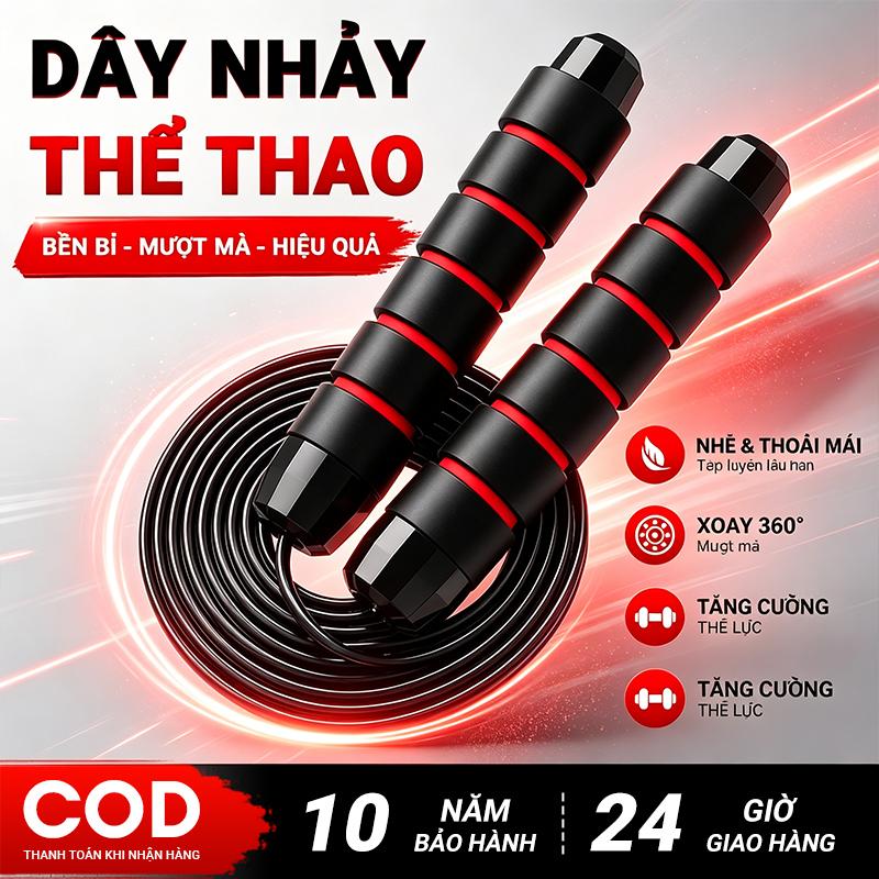 Dây Nhảy Thể Thao Dây Nhảy Tập Gym Dây Nhảy Giảm Cân Bạc Đạn 360° Chống Rối Tay…