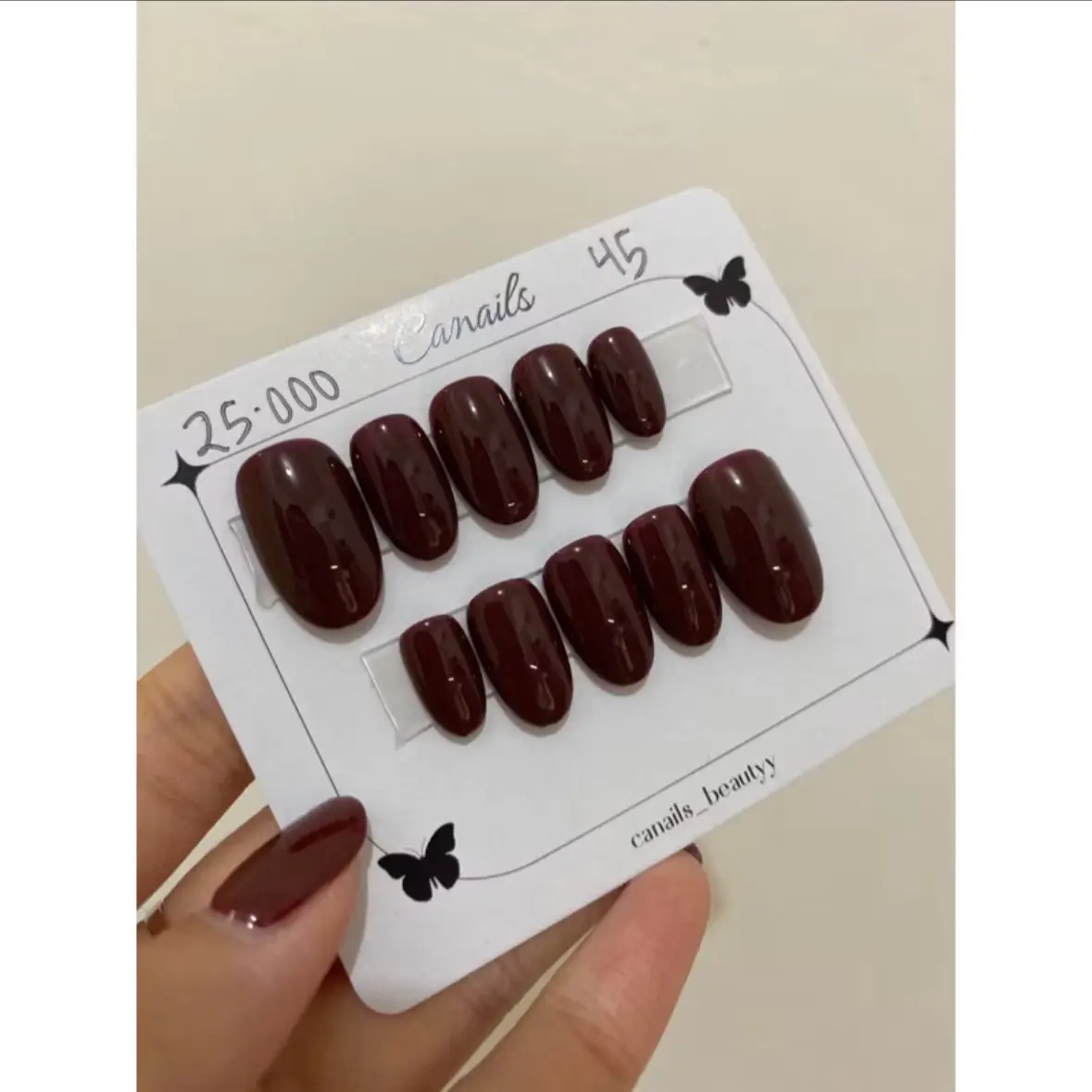 Kuku Palsu Basic Polos | Press On Nails | Custom Fake Nails | Hand Made | Nail Art Murah