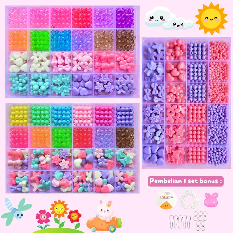 DIY Meronce Manik Manik Mainan Edukasi Anak - SM017 0