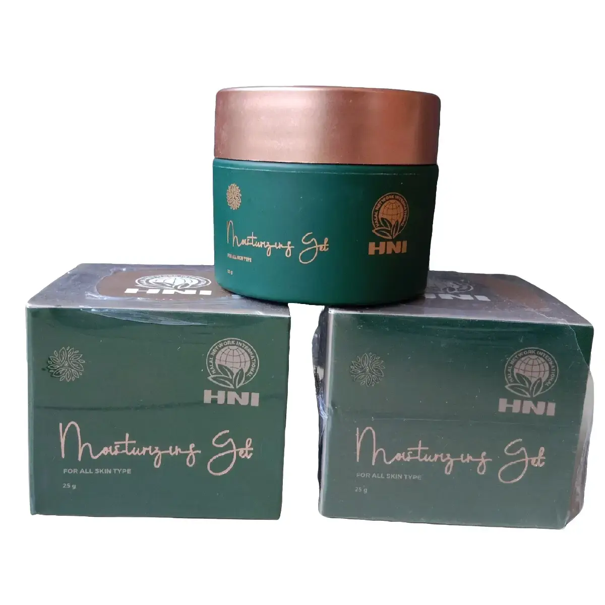 MOISTURIZING GEL  HNI Beauty Moisturizing Gel adalah produk perawatan wajah yang  berfungsi untuk melembabkan dan melembutkan kulit wajah, membantu  mengurangi kulit iritasi dan kemerahan.