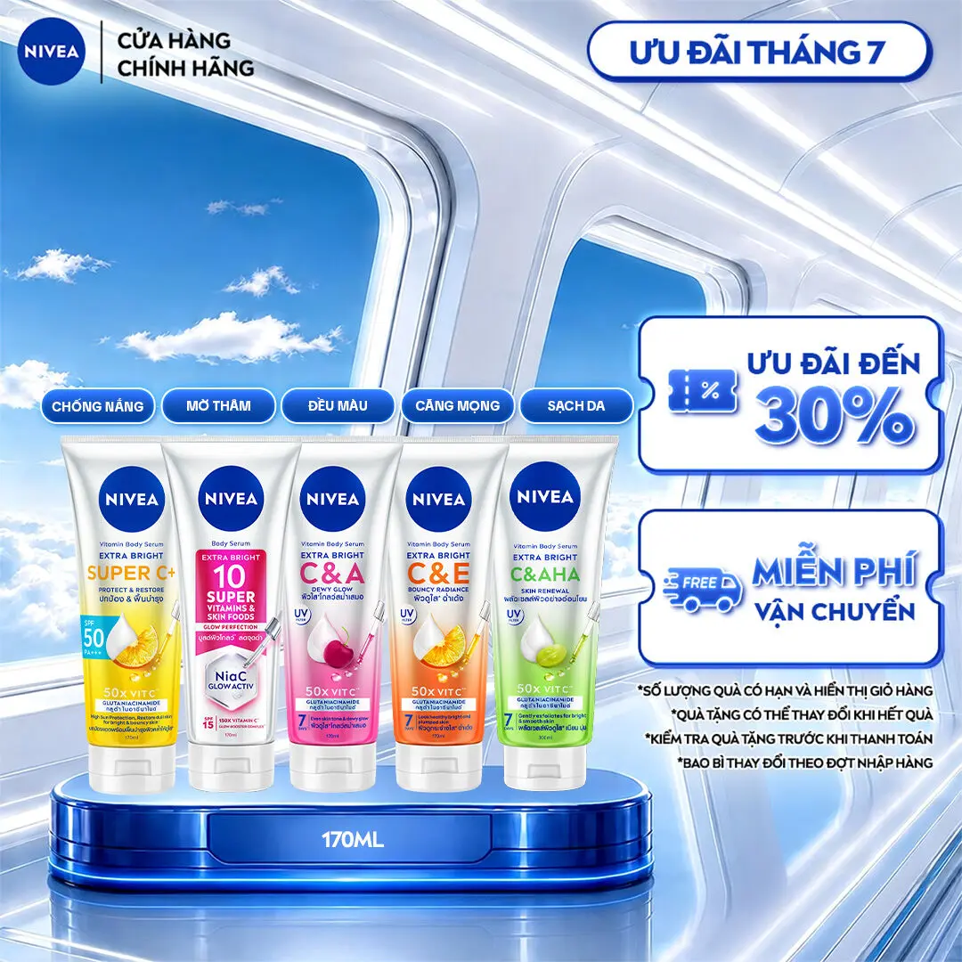 [K] Tinh Chất Dưỡng Thể NIVEA Extra Bright Giúp Da Sáng Mượt & Làm Mờ Vết Thâm Sạm - 99195/93824/80372/84374/99197