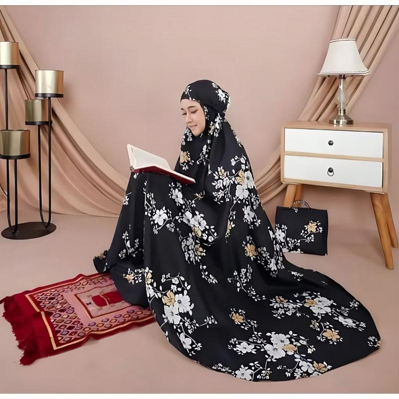 Mukena Dewasa Katun Premium Bunga Sakura Travelling Mewah Mukena Adem Motif Katun Bali Mukenah Muslim Renda Cantik Wanita Nyaman viscose rayon zura pink 3